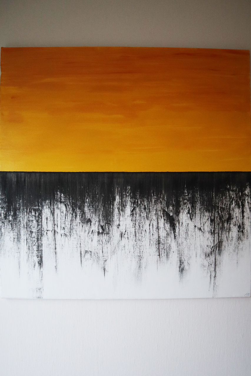 Solstorm, tavla målad med olja på linneduk